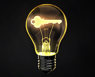 key idea bulb light lamp