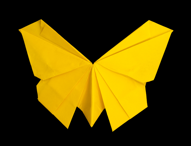 origami yellow butterfly creativity