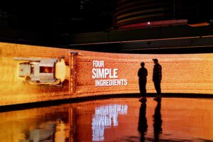 Image of video wall for Guinness Ingredients Experience at the Guinness Storehouse